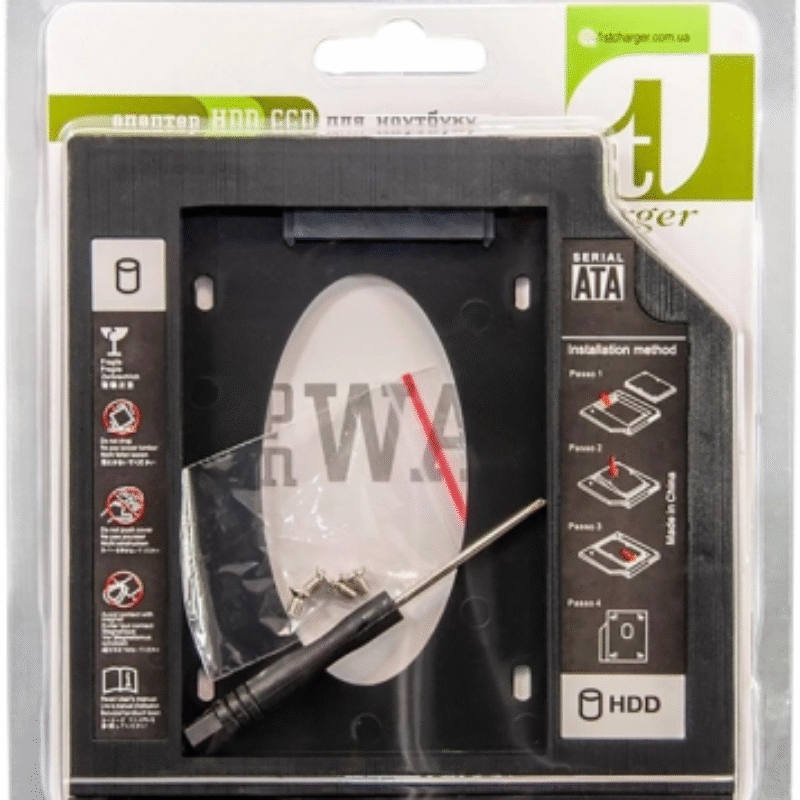 Внутрішній корпус-адаптер 1StCharger HDC1ST127-2 для HDD/SSD 2,5″ SATA III — дозволяє легко підключати накопичувачі всередину комп’ютера або використовувати їх як додаткове сховище.